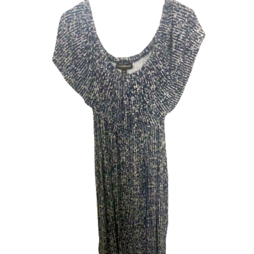 EUC! Lane Bryant navy blue and white off the shoulder midi dress Size 14